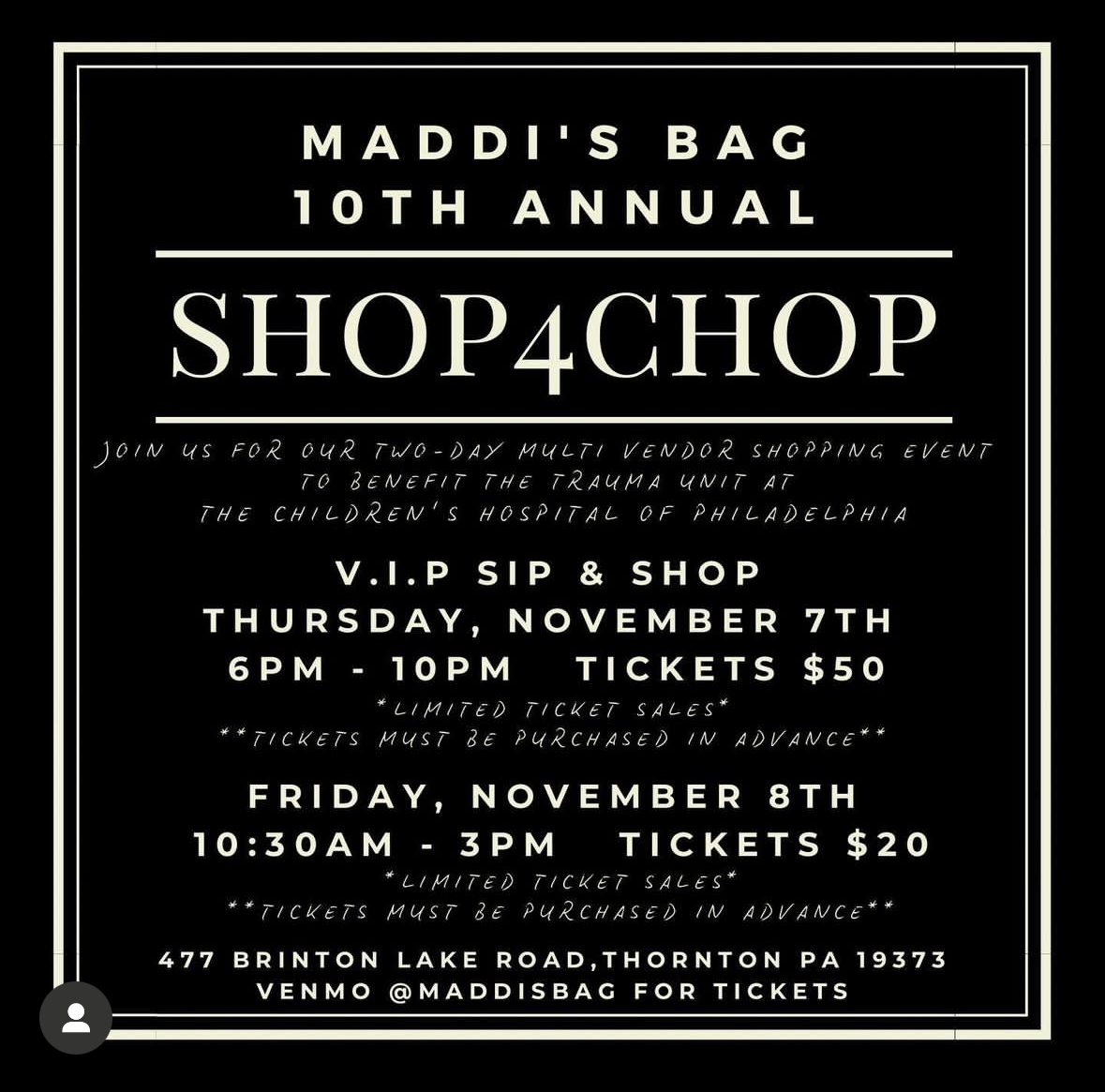 The 10th annual Shop 4 CHOP event for Maddi’s Bag.